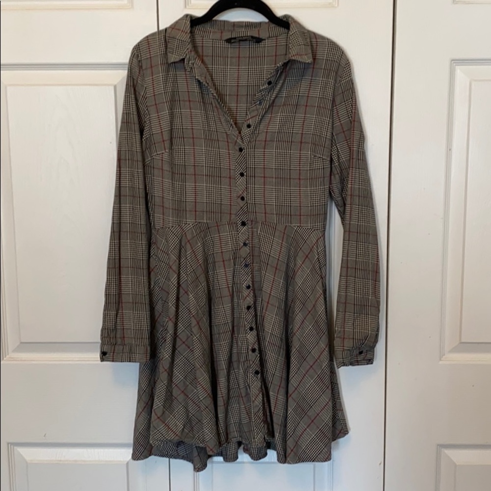 Zara Plaid Skater Dress